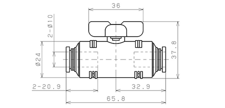 Van Bi Khí Nén Inox 304 Pisco BVU60-1010SUS_drawing