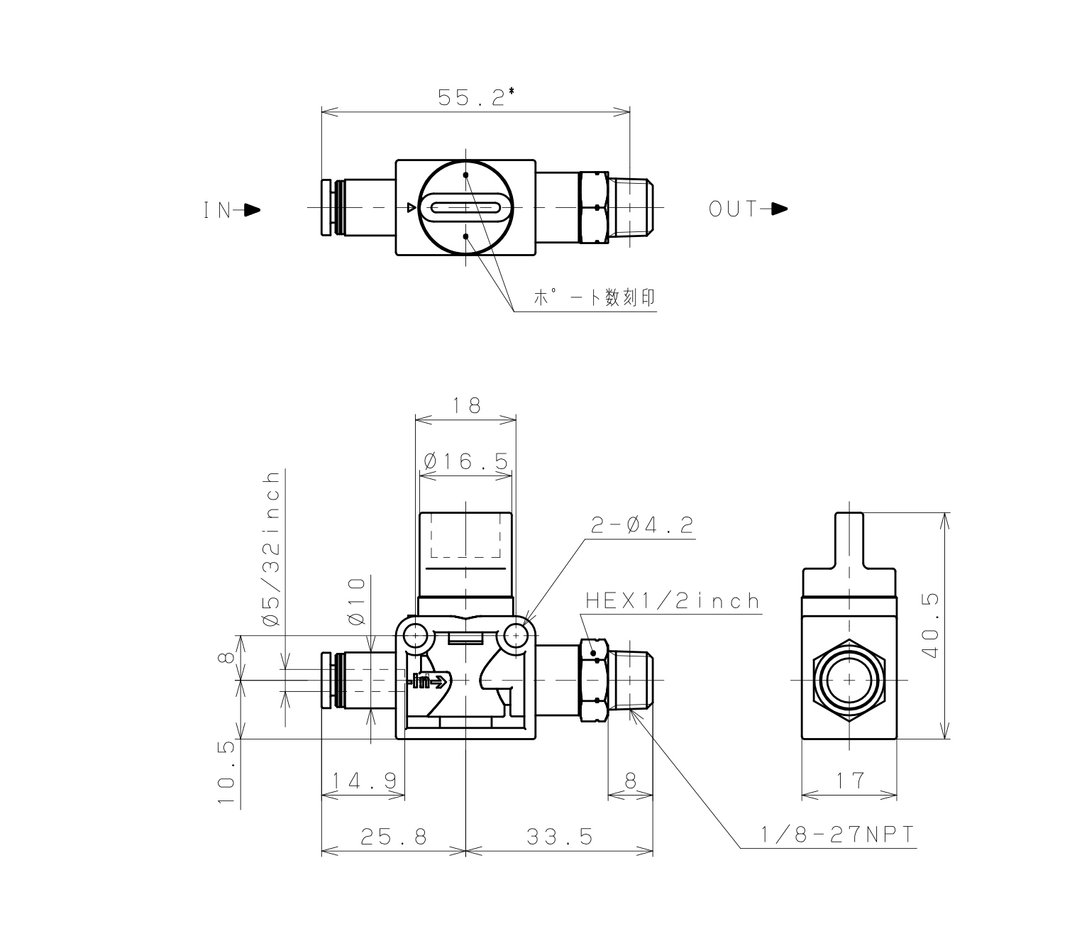 Van Tay Khí Nén Pisco HV5/32-N1WU_drawing