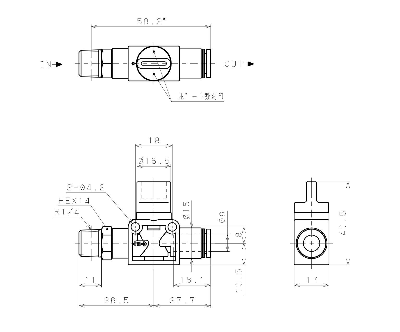 Van Tay Khí Nén Pisco HV02-8-2_drawing