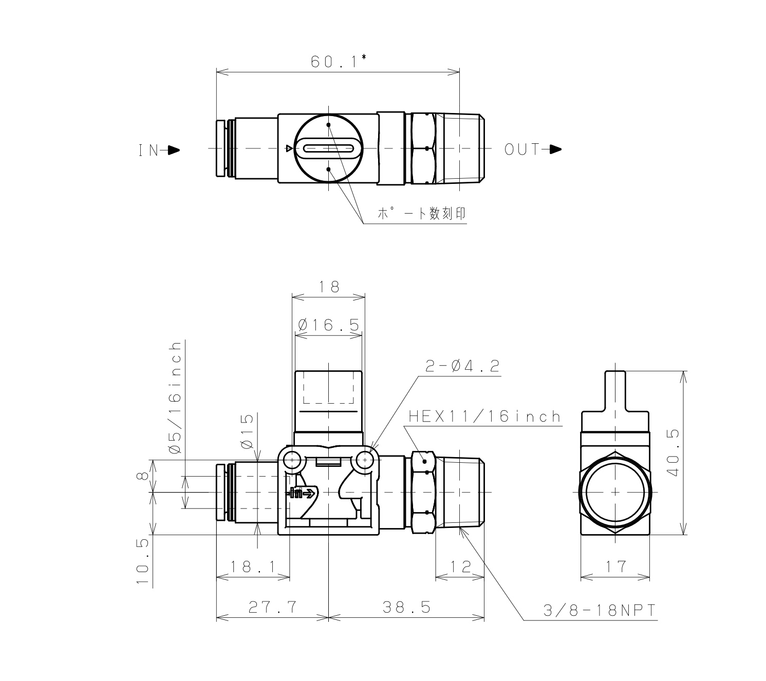 Van Tay Khí Nén Pisco HV5/16-N3U_drawing