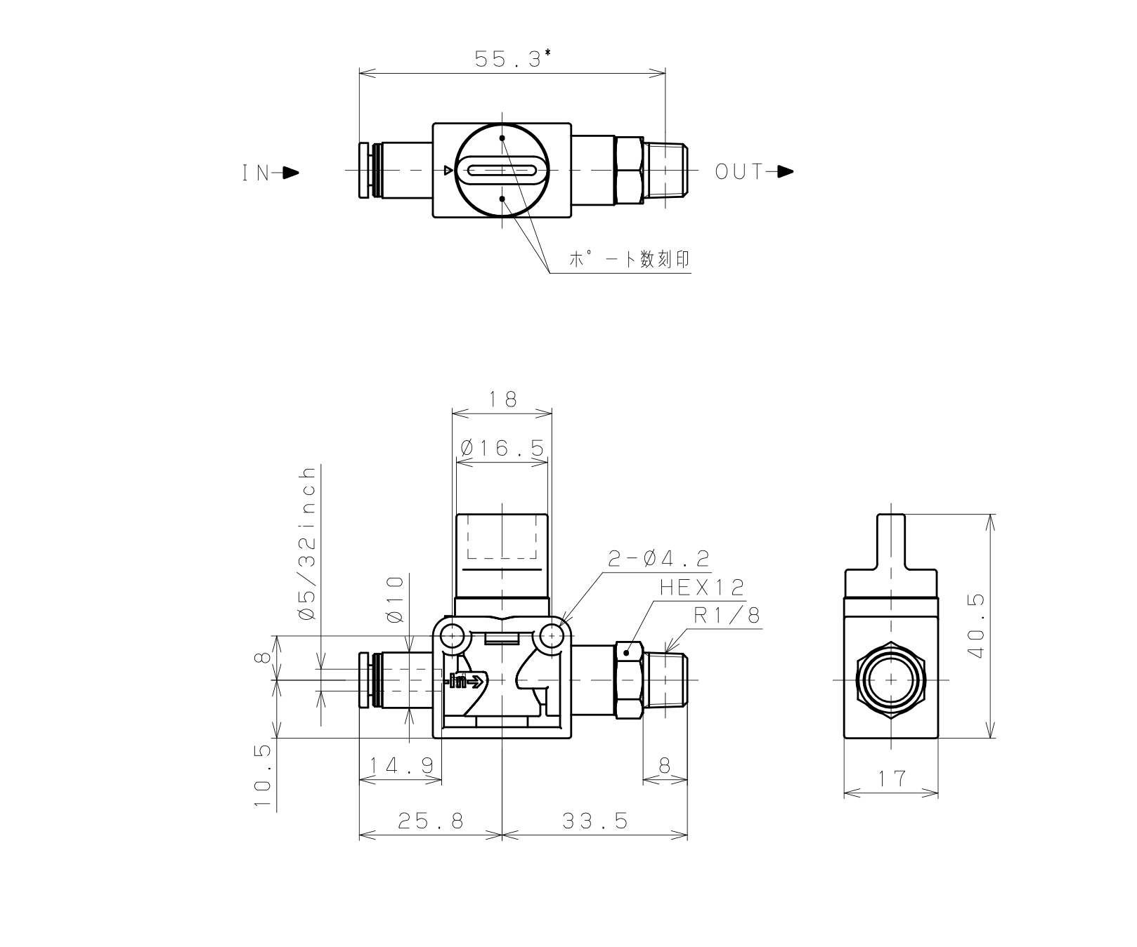 Van Tay Khí Nén Pisco HV5/32-01W_drawing