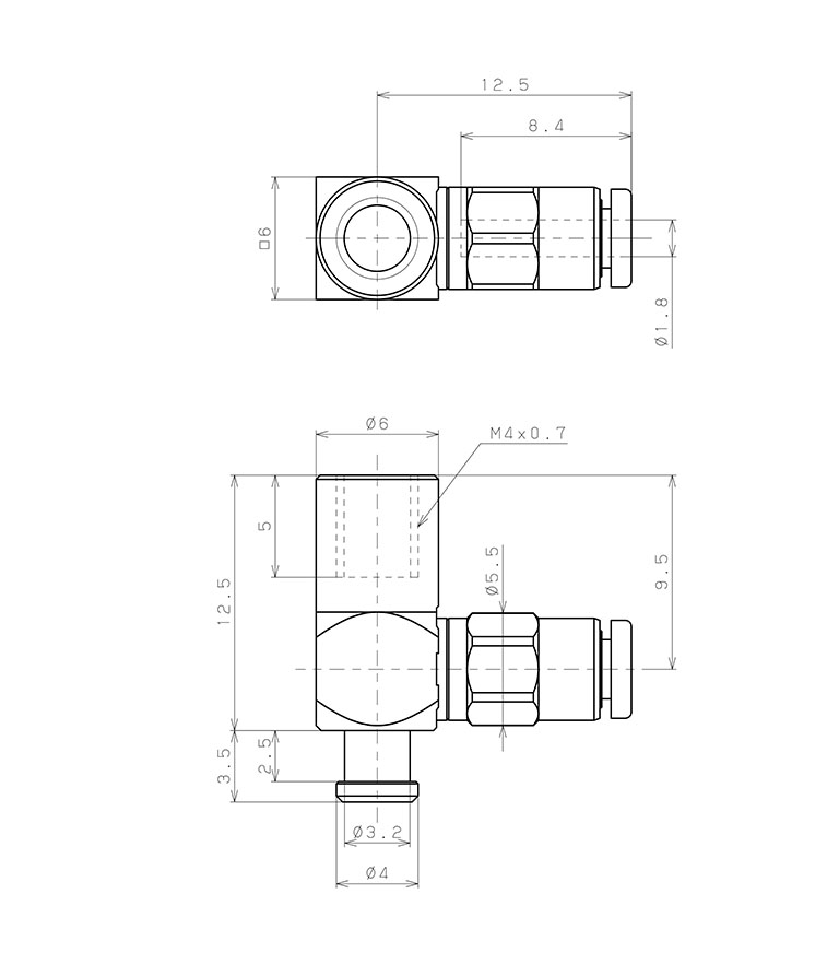 Bộ Nấm Hút Chân Không Và Giá Đỡ, Nitrile,  O.D 20 mm, Pisco VPMB20PN-180J_drawing