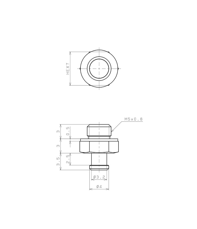 Bộ Nấm Hút Chân Không Và Giá Đỡ, Nitrile,  O.D 15 mm, Pisco VPME15PN-M5_drawing