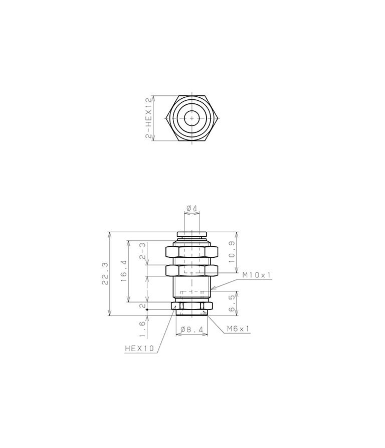 Bộ Nấm Hút Chân Không Và Giá Đỡ, Nitrile, O.D 20 mm, Pisco VPMA20WN-4J_drawing