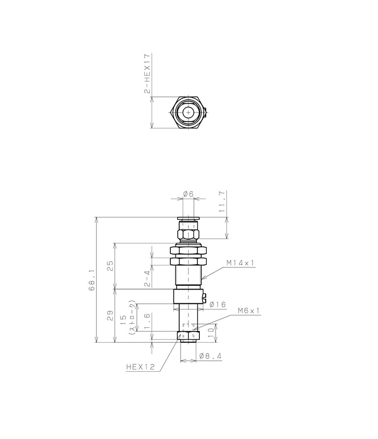 Giá Đỡ Nấm Hút Chân Không Có Lò Xo, Pisco VPC-M6-15-6J_drawing