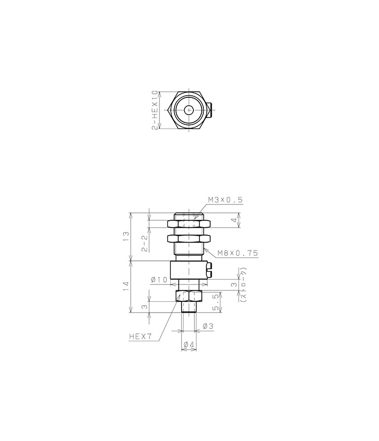 Giá Đỡ Nấm Hút Chân Không Có Lò Xo, Pisco VPSC-H3-3-M3_drawing