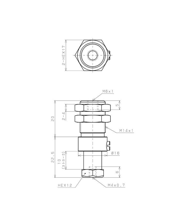 Giá Đỡ Nấm Hút Chân Không Có Lò Xo, Pisco VPC-M4-10-M6_drawing