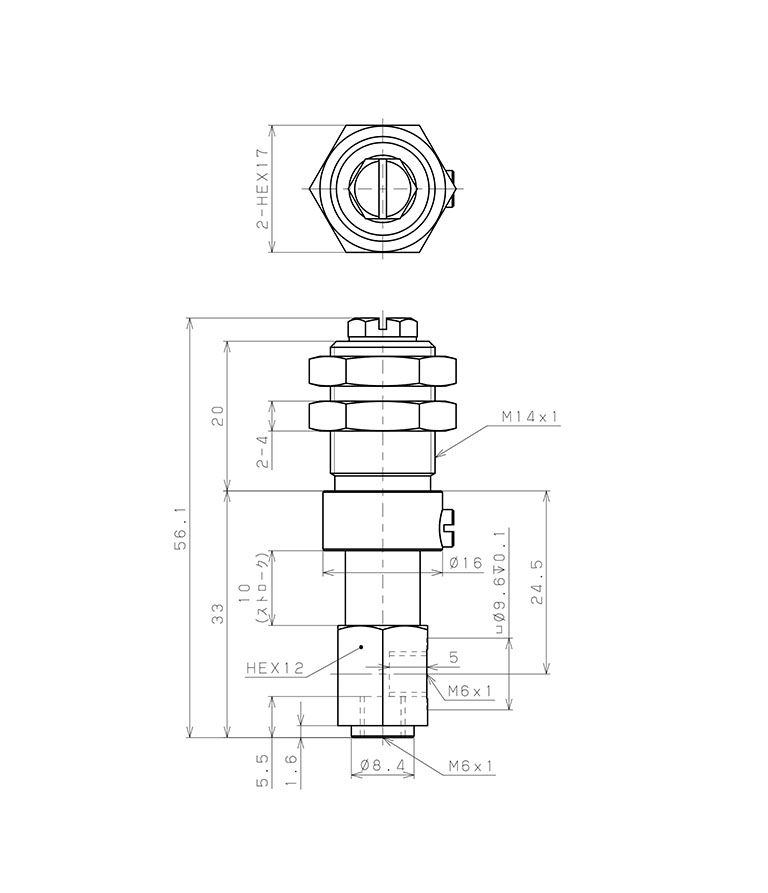 Giá Đỡ Nấm Hút Chân Không Có Lò Xo, Pisco VPD-M6-10-M6_drawing