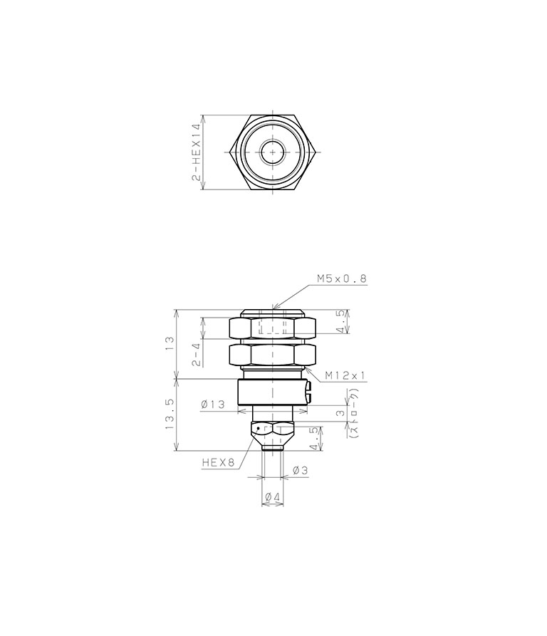 Giá Đỡ Nấm Hút Chân Không Có Lò Xo, Pisco VPC-H3-3-M5_drawing