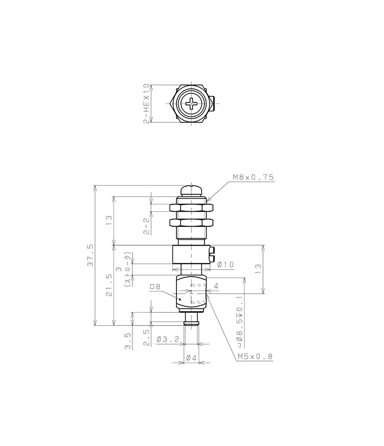 Giá Đỡ Nấm Hút Chân Không Có Lò Xo, Pisco VPD-T8-3-M5_drawing