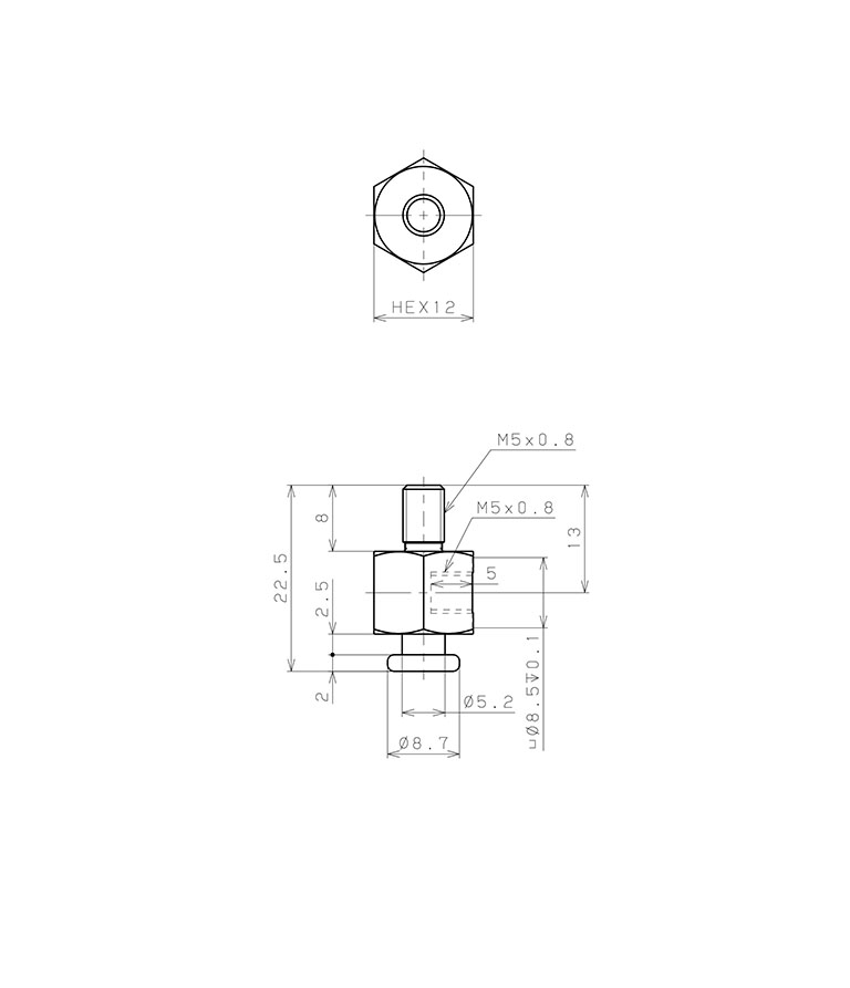 Giá Đỡ Nấm Hút Chân Không, Pisco VPHE-T15-M5_drawing