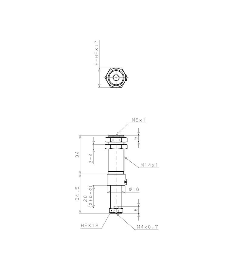 Giá Đỡ Nấm Hút Chân Không Có Lò Xo, Pisco VPC-M4-20-M6_drawing
