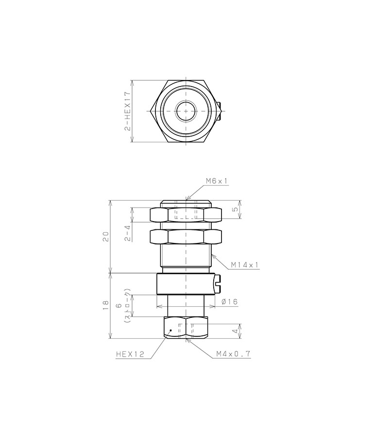 Giá Đỡ Nấm Hút Chân Không Có Lò Xo, Pisco VPC-M4-6-M6_drawing