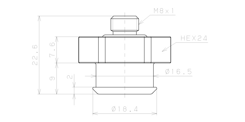 Bộ Nấm Hút Chân Không Và Giá Đỡ Ngành Bao Bì, Silicone, O.D 30 mm, Pisco VPE30PBS23-M8-FS_drawing