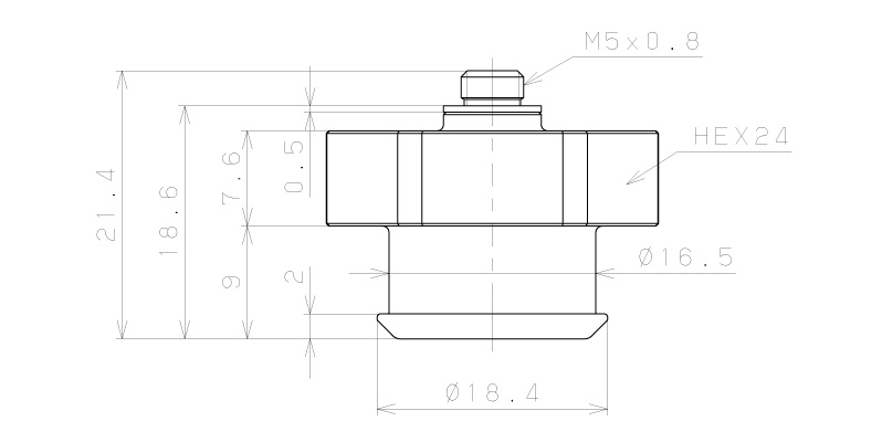 Bộ Nấm Hút Chân Không Và Giá Đỡ Ngành Bao Bì, Silicone, O.D 30 mm, Pisco VPE30PBS23-M5-FF_drawing