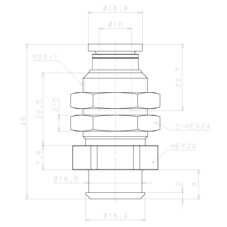 Bộ Nấm Hút Chân Không Và Giá Đỡ Ngành Bao Bì, Silicone, O.D 30 mm, Pisco VPA30PBS23-10J-FS_drawing
