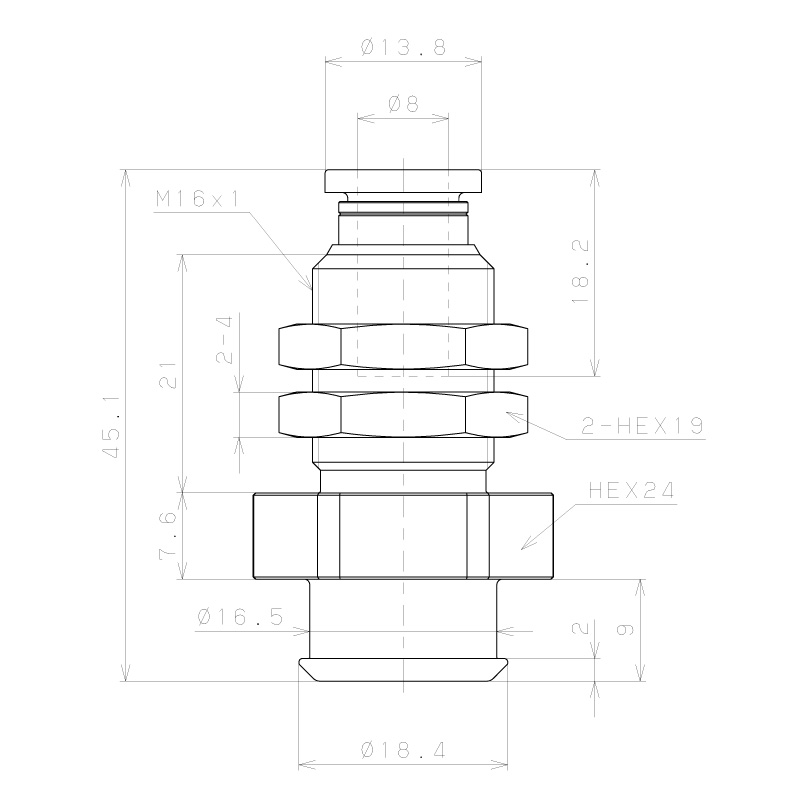 Bộ Nấm Hút Chân Không Và Giá Đỡ Ngành Bao Bì, Silicone, O.D 30 mm, Pisco VPA30PBS23-8J-FF_drawing