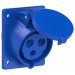 Ổ cắm gắn âm dạng nghiêng PCE màu xanh 32A-230V-3P-6H-IP44
