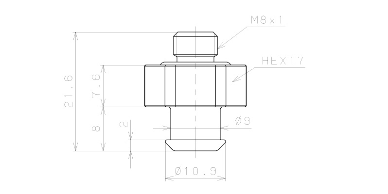 Bộ Nấm Hút Chân Không Và Giá Đỡ Ngành Bao Bì, Silicone, O.D 25 mm, Pisco VPE25PBS45-M8-MF_drawing