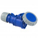 Ổ cắm nối PCE màu xanh 32A-230V-3P-6H-IP67