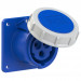 Ổ cắm gắn âm dạng thẳng PCE màu xanh 16A-230V-3P-6H-P67