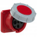 Ổ cắm gắn âm dạng thẳng PCE màu đỏ 63A-400V-4P-6H-P66/67