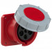 Ổ cắm gắn âm dạng thẳng PCE màu đỏ 63A-400V-5P-6H-P66/67
