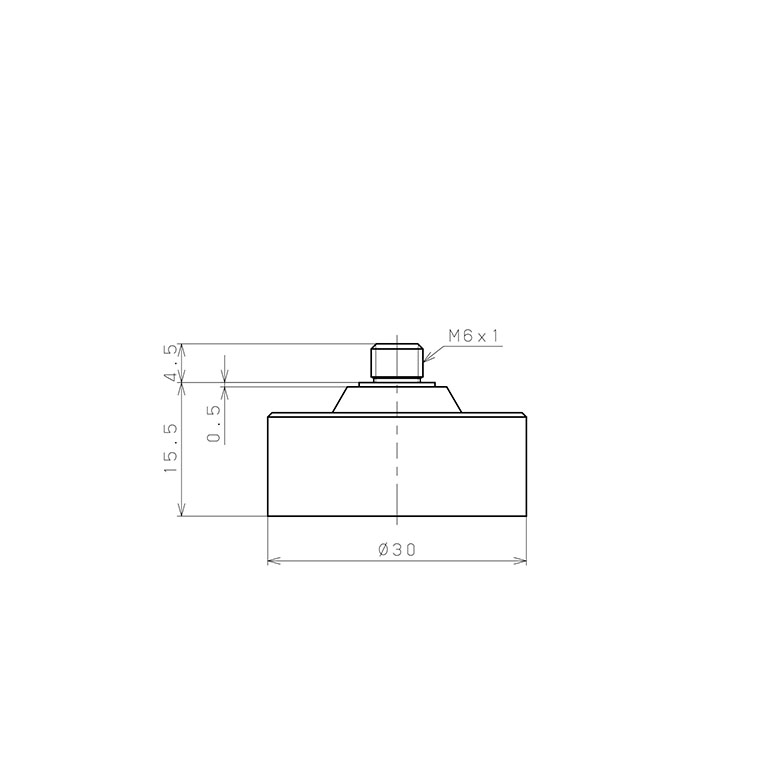 Bộ Nấm Hút Chân Không Có Vít Ren, Chloroprene, O.D 30 mm, Pisco VP30SC-M6_drawing