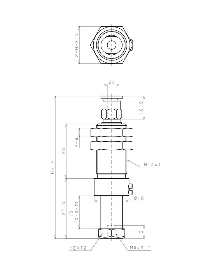 Bộ Nấm Hút Chân Không Và Giá Đỡ, Silicone Dẫn Điện, O.D 15 mm, Pisco VPC15-15BSE-4J_drawing