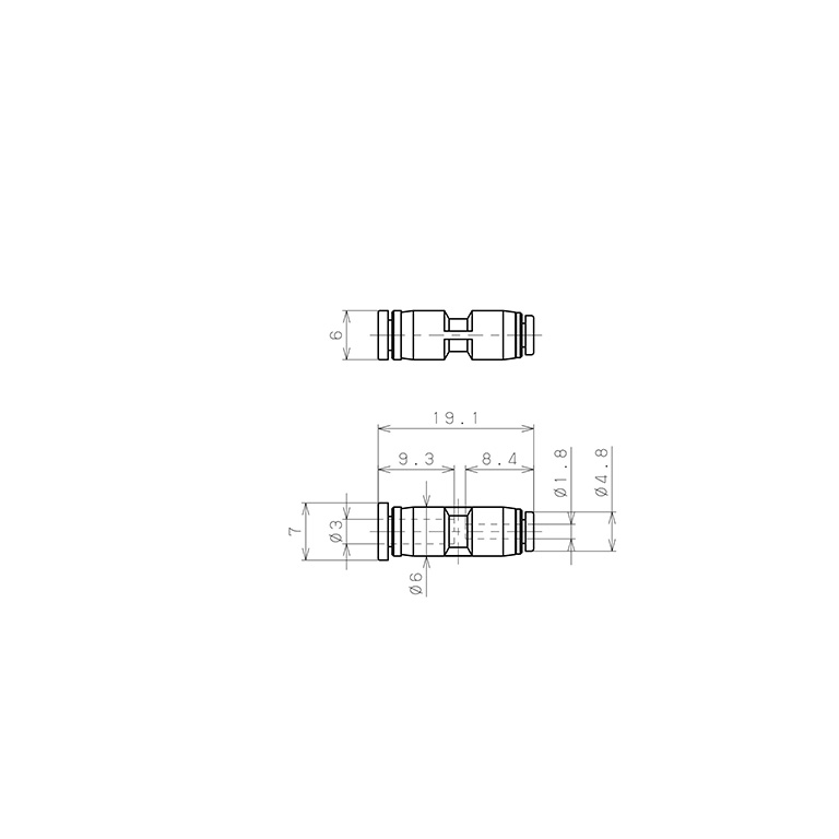 Đầu Nối Nhanh Khí Nén Dạng Nối Giẩm Pisco PG3-180MW_drawing