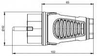 Phích cắm bằng nhựa PCE 16A-250V-2P+E-IP54