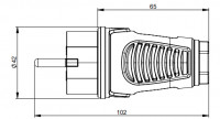 Phích cắm bằng nhựa PCE chịu va đập 16A-250V-2P+E-IP54