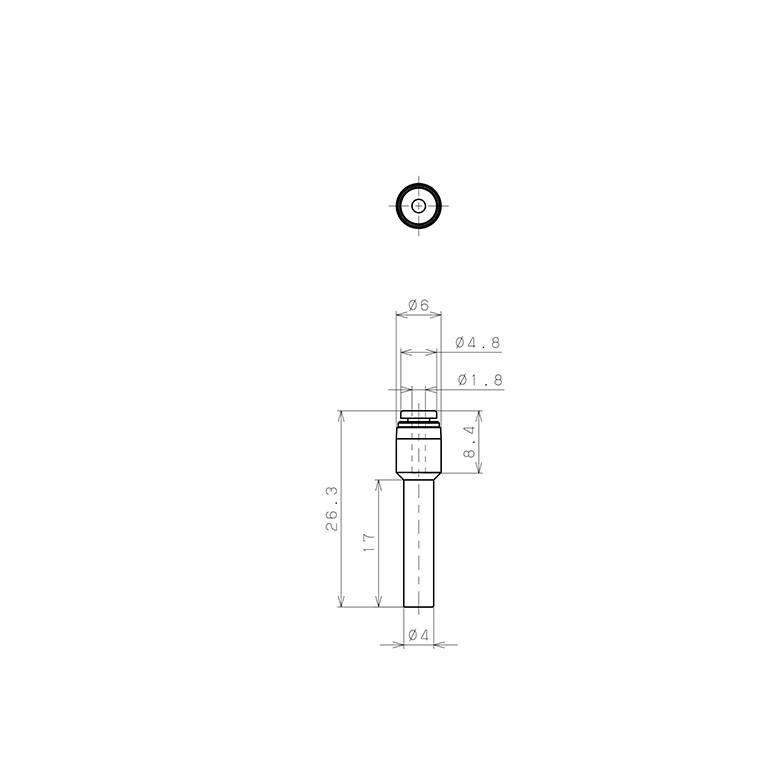 Đầu Nối Nhanh Khí Nén Giữa Ống Khí Và Fitting Dạng Nối Giảm Pisco PGJ4-180M_drawing