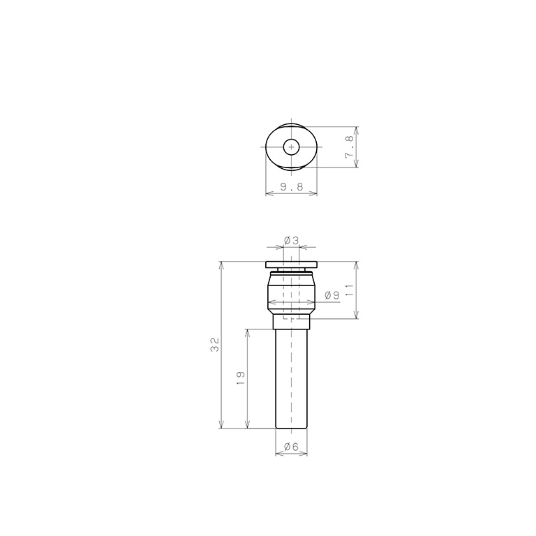 Đầu Nối Nhanh Khí Nén Giữa Ống Khí Và Fitting Dạng Nối Giảm Pisco PGJ6-3M-C_drawing