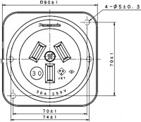 Ổ Cắm Chuyên Dùng Panasonic Màu Đen 30A-250V-3P