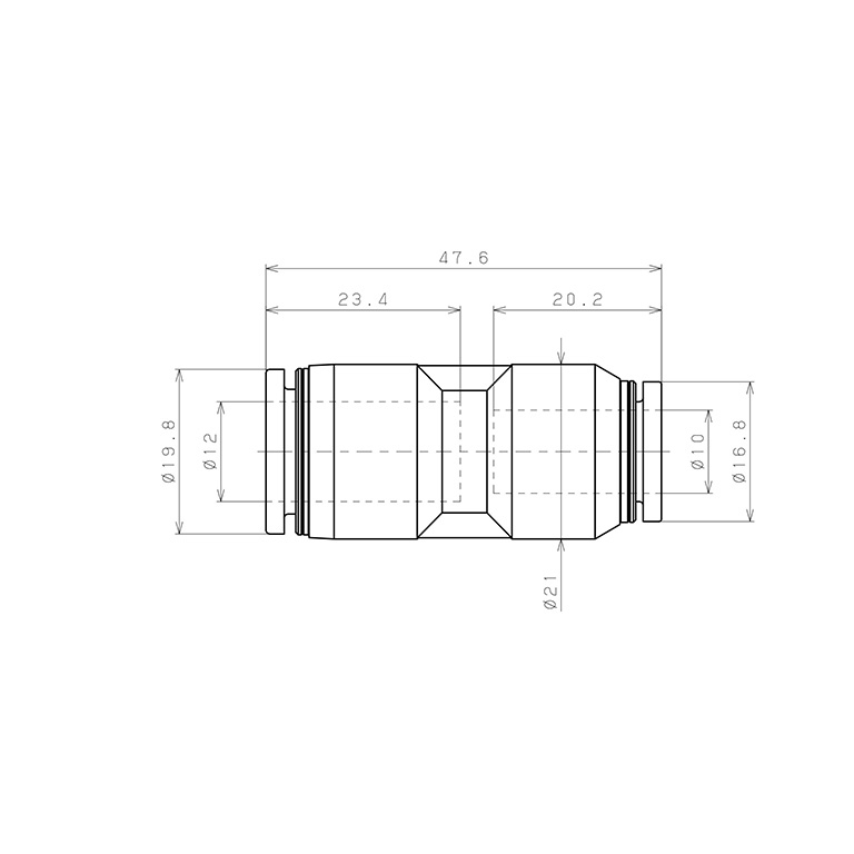 Đầu Nối Nhanh Khí Nén Dạng Nối Giẩm Pisco PG12-10-UC_drawing