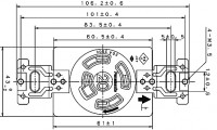 Ổ Cắm Locking Gắn Âm Panasonic Màu Đen 30A-250V-3P+Ground