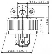 Phích Cắm Locking Panasonic Màu Đen 15A-125V-2P+Ground