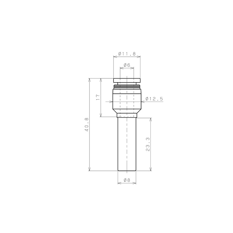 Đầu Nối Nhanh Khí Nén Giữa Ống Khí Và Fitting Dạng Nối Giảm Pisco PGJ8-6W-C_drawing