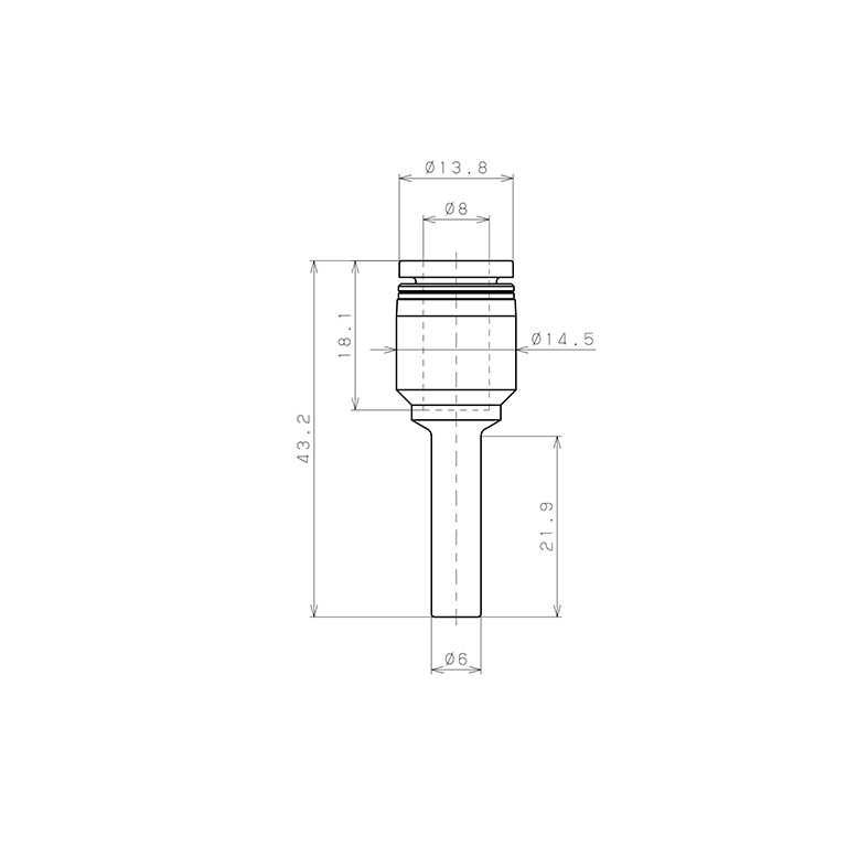 Đầu Nối Nhanh Khí Nén Giữa Ống Khí Và Fitting Dạng Nối Giảm Pisco PGJ6-8-C_drawing