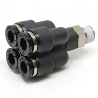 Đầu Nối Nhanh Khí Nén Dạng Chữ Y Bốn Nhánh Ren Ngoài Pisco PRX3/16-N1U