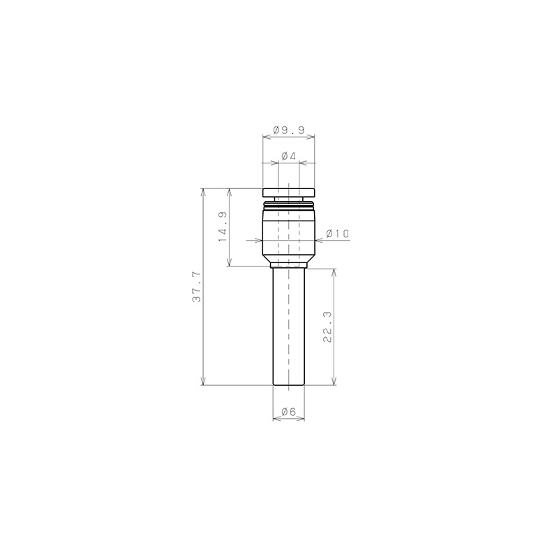Đầu Nối Nhanh Khí Nén Giữa Ống Khí Và Fitting Dạng Nối Giảm Pisco PGJ6-4-C_drawing