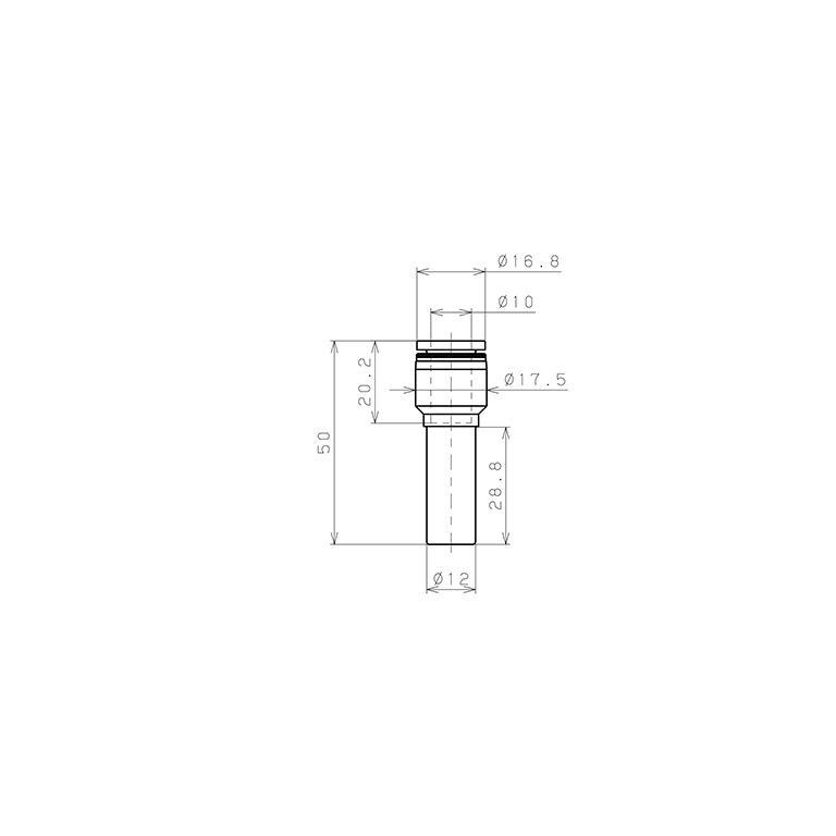 Đầu Nối Nhanh Khí Nén Giữa Ống Khí Và Fitting Dạng Nối Giảm Pisco PGJ12-10_drawing