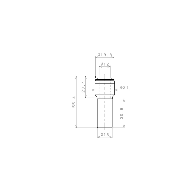Đầu Nối Nhanh Khí Nén Giữa Ống Khí Và Fitting Dạng Nối Giảm Pisco PGJ16-12-UC_drawing