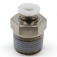 Đầu Nối Nhanh Khí Nén Dạng Thẳng Thân Lục Giác Ren Ngoài Pisco PC1/4-N3U