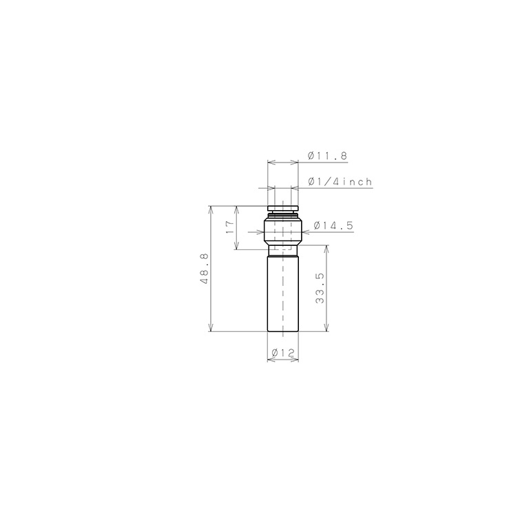 Đầu Nối Nhanh Khí Nén Giữa Ống Khí Và Fitting Dạng Nối Giảm Pisco PGJ12-1/4_drawing