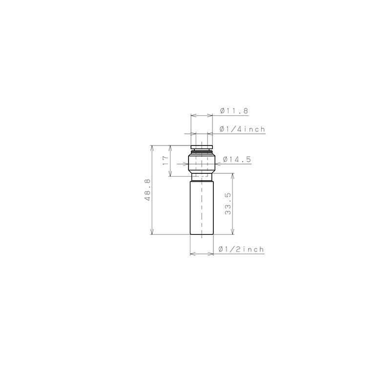 Đầu Nối Nhanh Khí Nén Giữa Ống Khí Và Fitting Dạng Nối Giảm Pisco PGJ1/2-1/4_drawing