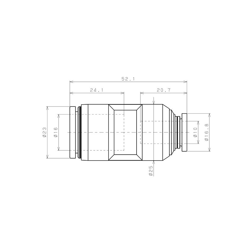 Đầu Nối Nhanh Khí Nén Dạng Nối Giẩm Pisco PG16-10W-C_drawing