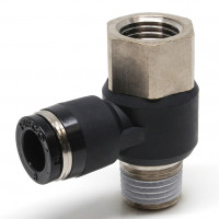Đầu Nối Nhanh Khí Nén Cong 90° Đầu Lục Giác Trụ Ren Đực Cái Pisco PHF8-02W