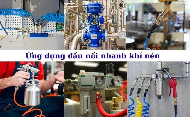Hình ảnh ứng dụng đầu nối nhanh giảm trong hệ thống tự động hóa